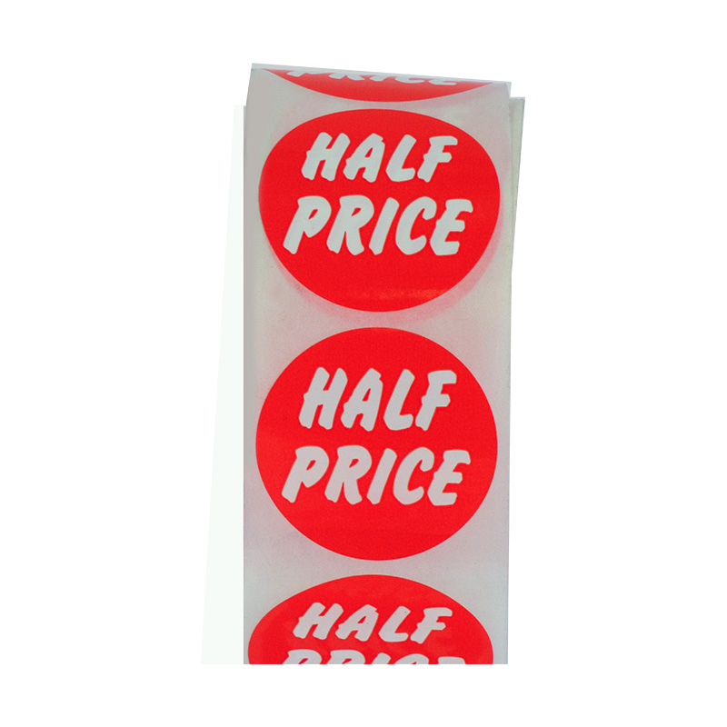 O/D Synthetic Discount Label 'Half Price' p.500 (500)