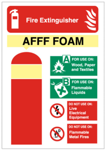 Safety Sign - Foam Fire Extinguisher. - 280 x 90mm S/A