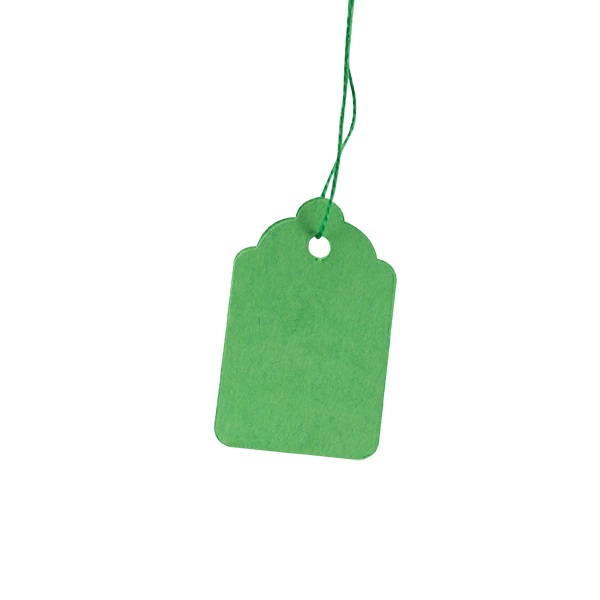 45x28mm Green Strung Swing Tag - 1000