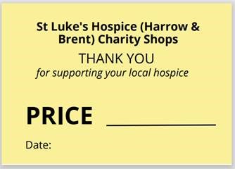50x35mm 200gsm Uncoated Paper Tickets, YELLOW Printed 1C1S - St Luke's Harrow & Brent (1000)