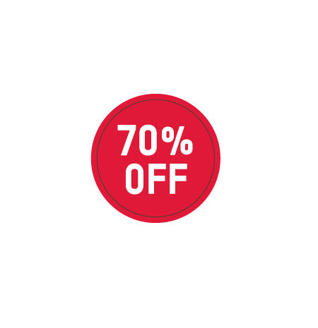 DISCON 40mm Circle Spot Sticker - 70% Off Marked Price - OXFAM - 1x1000