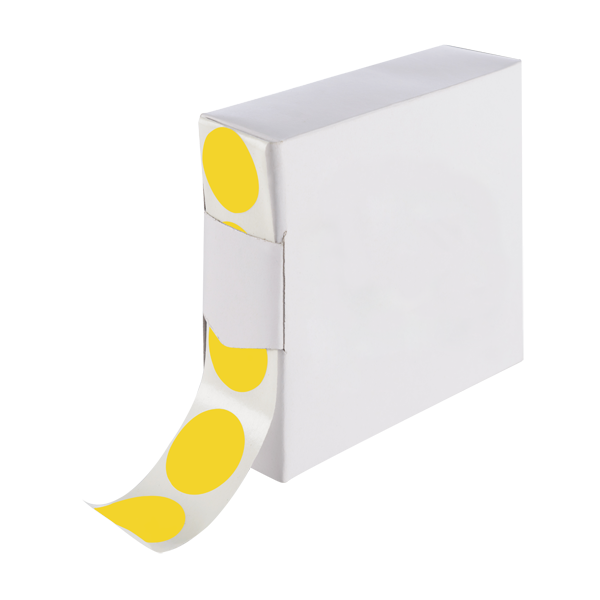 20mm Removable Coloured Labels In Dispenser Box - Yellow