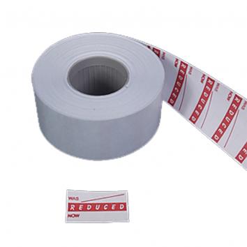 CT7 26x16mm White Price Gun Labels Printed "Reduced Was/Now" - 10x1000 (10000)