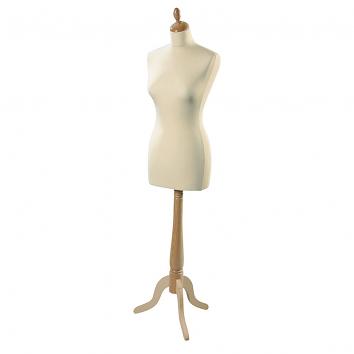 Female Display Bust With Wooden Base