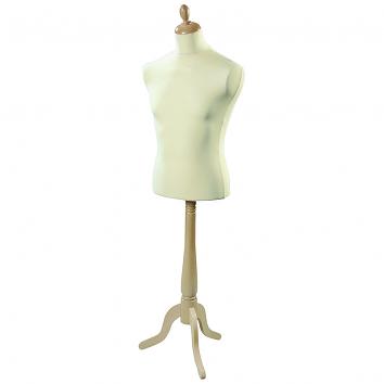 Male Display Bust With Wooden Base