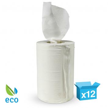 200mmx120m White 1 Ply Mini Centre Feed Paper Towel (12)