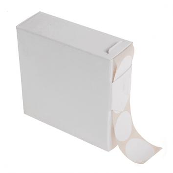 25mm Round White Removable Paper Labels in a Dispenser Box (1000)