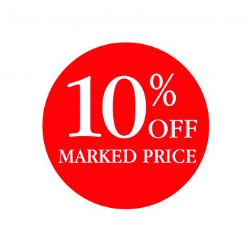 40mm Round 10% Off Labels in a Dispenser Box (500)
