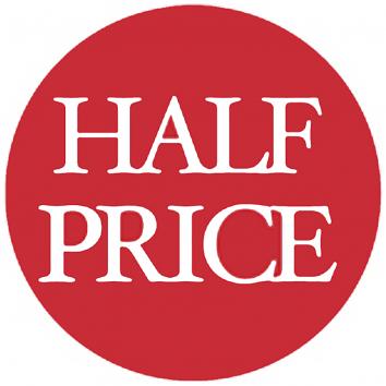 Classic S/A Label 'Half price'  Roll of 500 (500)