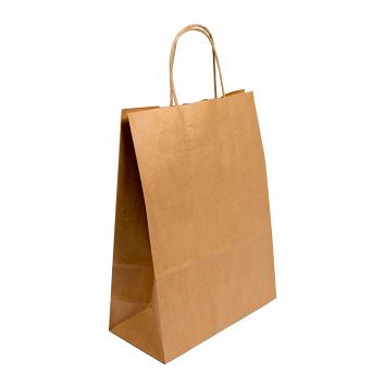 320x140x420mm Plain Kraft Twisted Paper Handle Carriers (150)