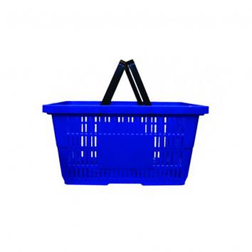 2 handled 30 litre plastic Shopping Basket -  Blue