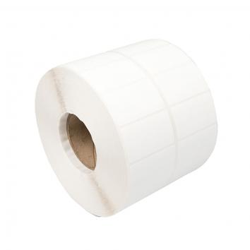 White PE Self Adhesive Labels 45 x 25mm, 2 across WEL Matt 45mm Core 3.75mm Gap (5000)