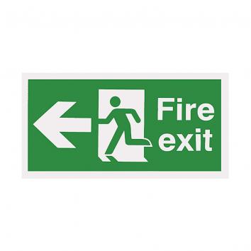 Safety Sign -  Fire Exit Arrow Left  150 x 450 Rigid
