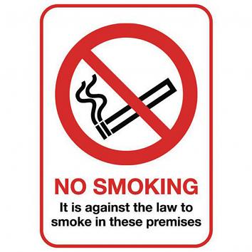 210x148mm (A5) No Smoking Self-Adhesive Sign