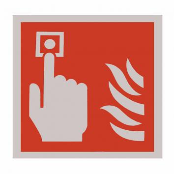 100x100mm Fire Alarm Symbol - S/A Vinyl - EA