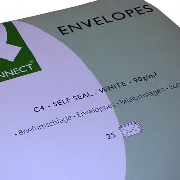 C4 Self Seal White Pocket Envelopes - 1x25 (25)