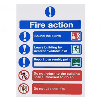200x300mm Fire Action Notice S/A Sign