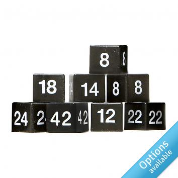 Size Markers WHITE ON BLACK (Pack of 50)