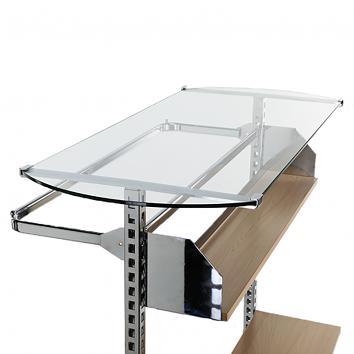 1200mm Glass Top Shelf (8mm) For Chrome Gondola Unit