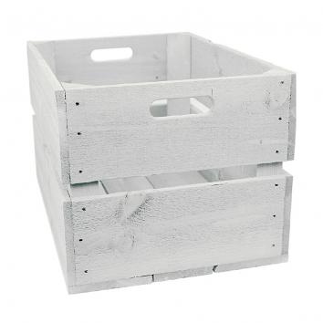 Large White Wooden Fruit Crates - 523x360x300mm