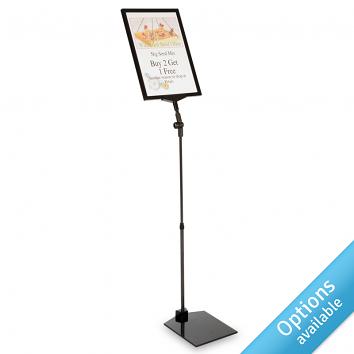 Telescopic Sign Holder for Laminated Signs with Weighted Plastic Base