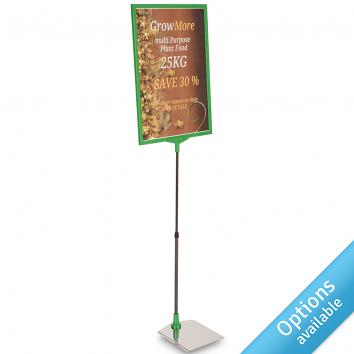Telescopic Sign Holder for Laminated Signs With Stainless Steel Base