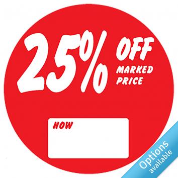 O/D Synthetic Discount Label % off marked price with 'now' price box  roll of 500