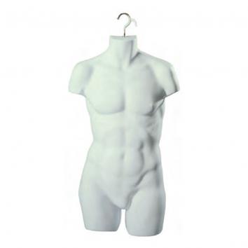 White Male Plastic Body Form (+ Hanging Hook & Screws)