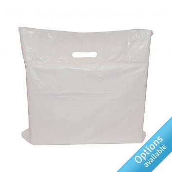 White Economy Patch LD Carrier Bags