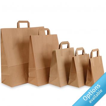 Paper Tape Handle Carriers - Brown