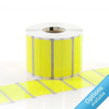 76x51mm Coloured Dayglo Paper Labels on a Roll - PERM
