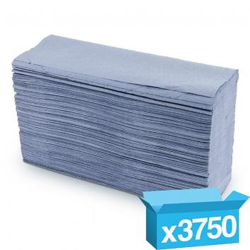 230x330mm 1 Ply Blue Z-Fold Hand Towels (3000)