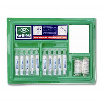Small Emergency Eyewash Station 8x20ml Eyepods + 2 x Eyepads