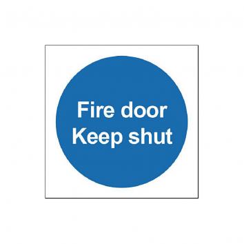 Safety Sign - Fire Door Keep Shut   100 x 100 - PVC