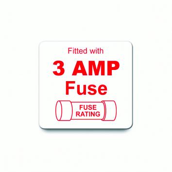 3 Amp Fuse Label - Roll Of 500