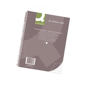Q-Connect Ruled Margin Spiral Soft Cover Notebook 100 Pages A5 (Pack of 5)
