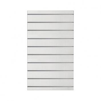 560x1000mm Portrait Havana Pine  D/S  Slatwall, Fitted With Aluminium Inserts & Edged All Round- For Street 76 Gondola End