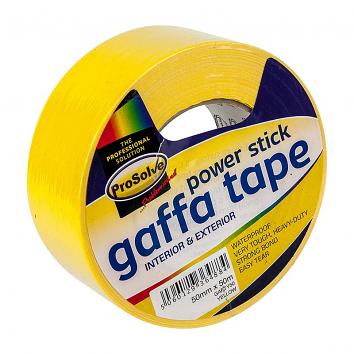 50mmx50m Yellow Gaffa Tape - Roll