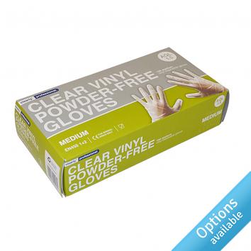 Clear Vinyl Purasan PPE™ Gloves, Powder Free (pack of 100)