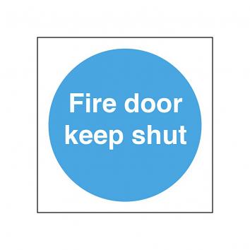 Safety Sign - Fire Door Keep Shut   100 x 100 - S/A Vinyl