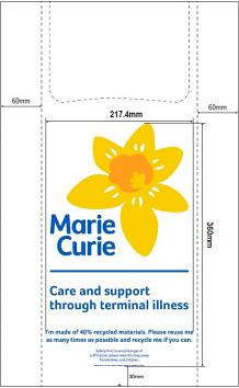 350x470x570mm HDPE Vest Shaped Carrier, 40% Recycled - Printed 3C1S MARIE CURIE - 1x1250