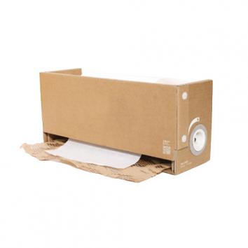 Compact Recyclable Wrapping Dispenser With Expanding Kraft and Tissue Rolls Included