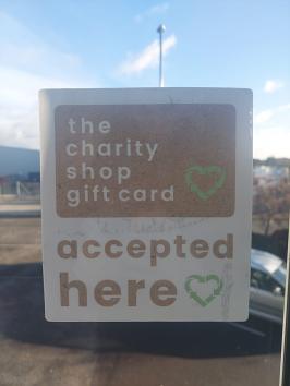 The Charity Shop Gift Card Window Decal - Each (1)