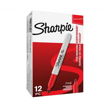 Red Sharpie Fine Markers - Pack 12 (12)