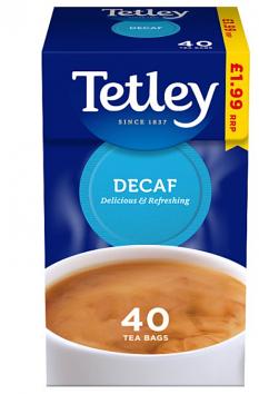 Tetley Decaf 40 Tea Bags 125g - 1x40