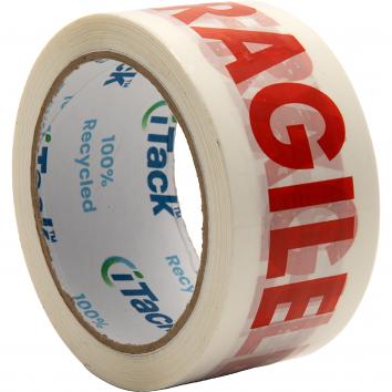 48mmx66m FRAGILE Recycled iTack™ Tape -1x1