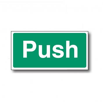 75x150mm "Push" S/A Vinyl Sign