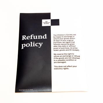 RE0596 Refund Policy A5 B/W