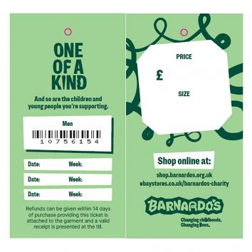 45x90mm Offset Garment Ticket, Printed 2S - MENS - Barnardos (Pack of 1000)