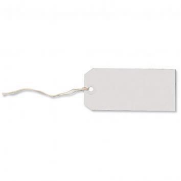 Size 1 (70x35mm) Strung White Luggage Tags - Box 750 (750)